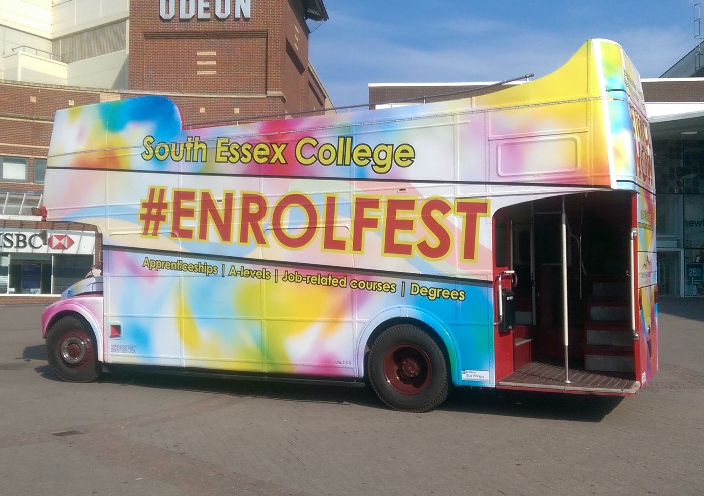 South Essex College Enrolfest bus wrap